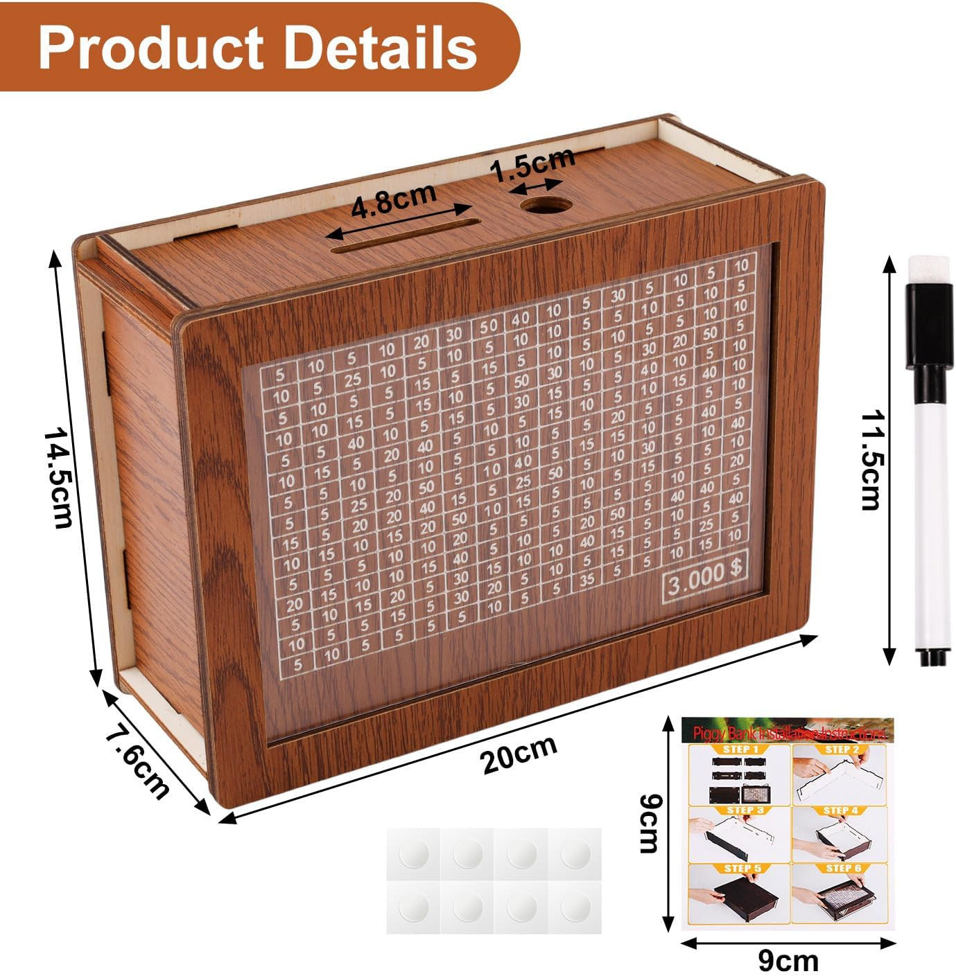 Cash Vault Wooden Savings Box Wooden Cash Saver Money Saving Box With Countdown