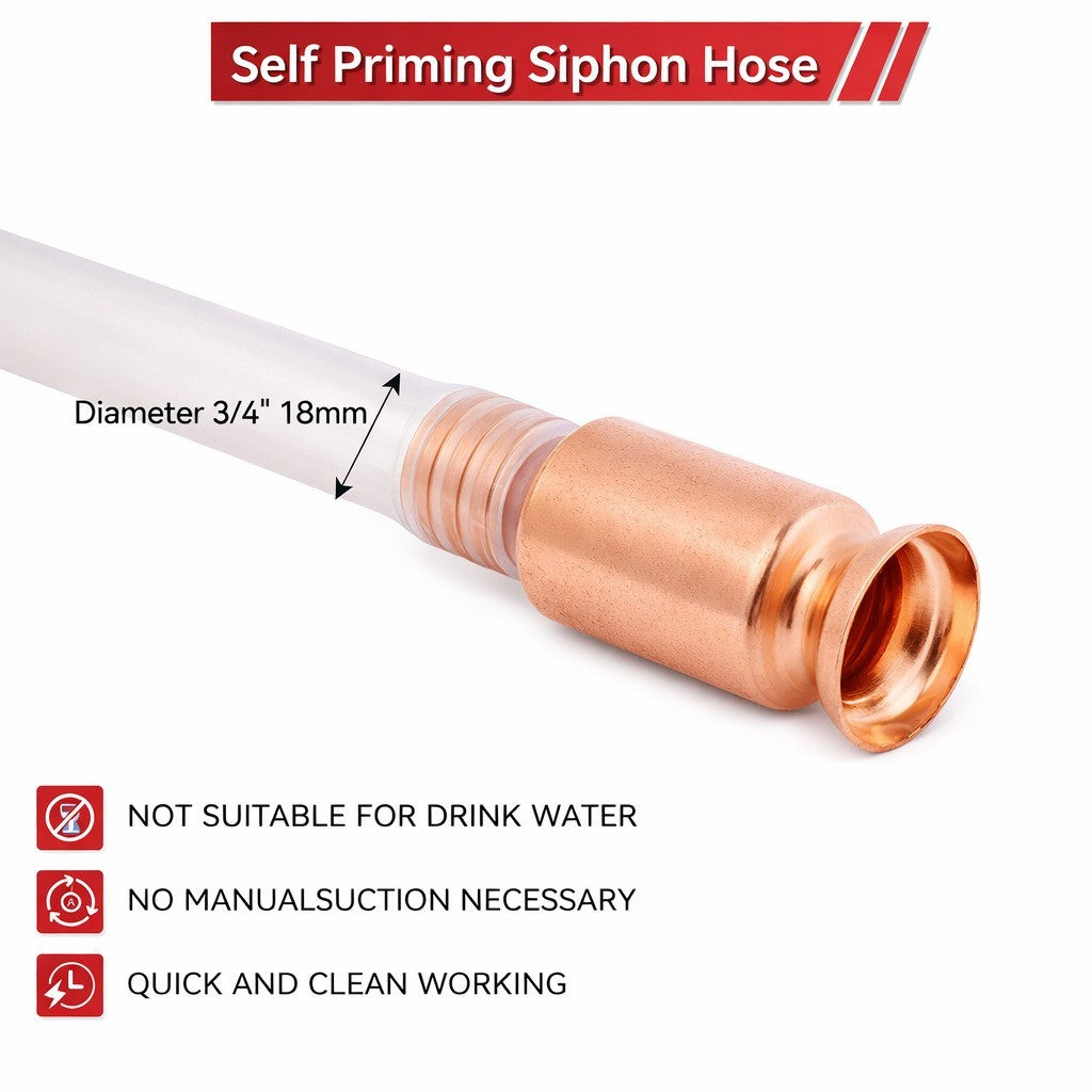 Deluxe Siphon Hose Pump Self Priming Jiggler Shaker Transfer Fuel Water Oil Gas