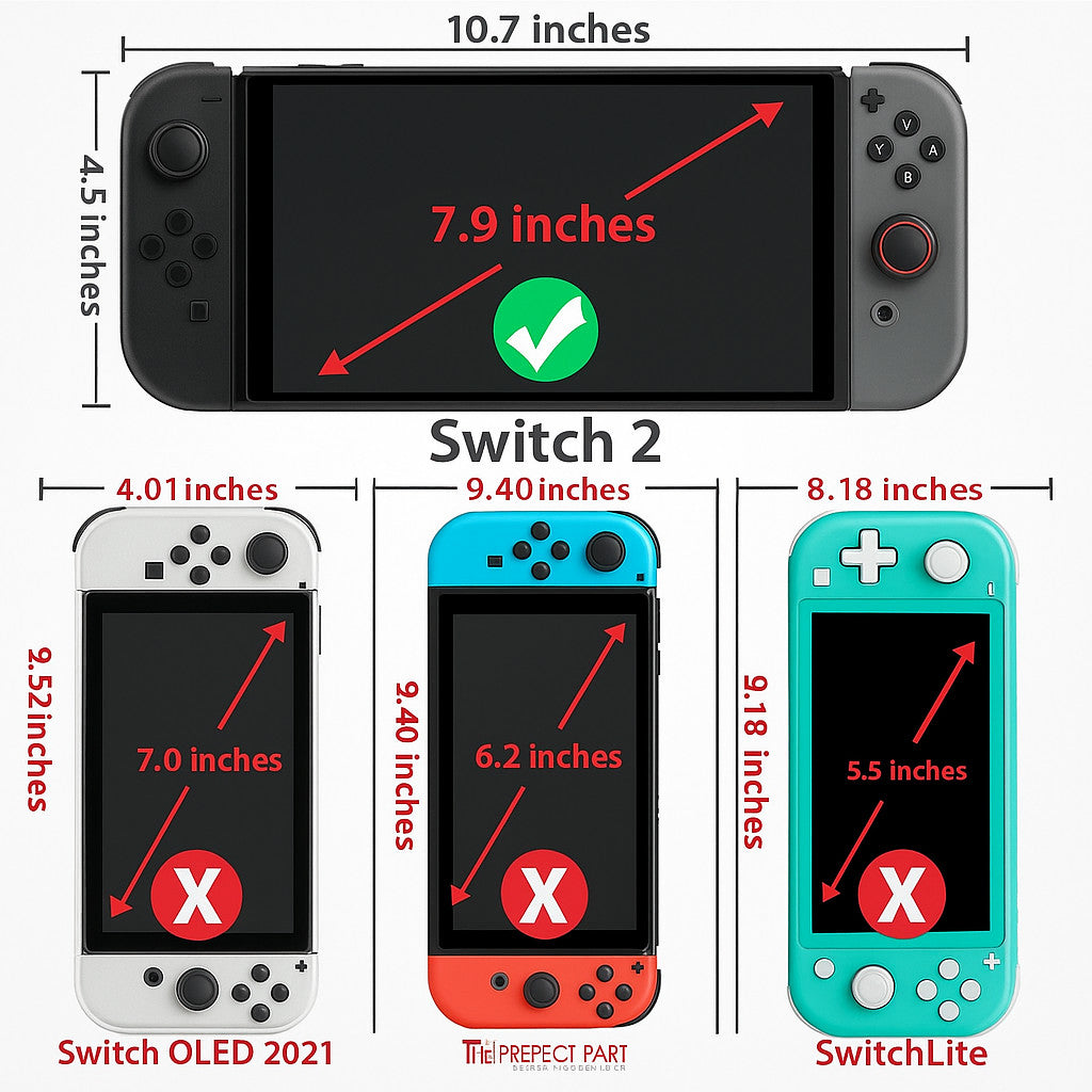 2x HD Tempered Glass Screen Protector Guard For Nintendo Switch 2 2025/OLED/Lite