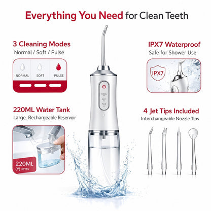 Deluxe Water Flosser Water Pick Cordless Oral Irrigator Dental Teeth Cleaner