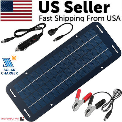 30W Solar Panel 12V Trickle Charger Battery Charger Kit Maintainer Boat Car RV