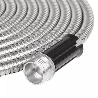 Stainless Steel Metal Garden Water Hose Pipe Flexible Lightweight 25/50/75/100FT