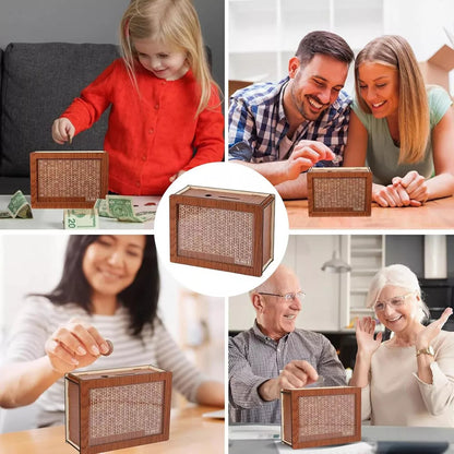 Cash Vault Wooden Savings Box Wooden Cash Saver Money Saving Box With Countdown