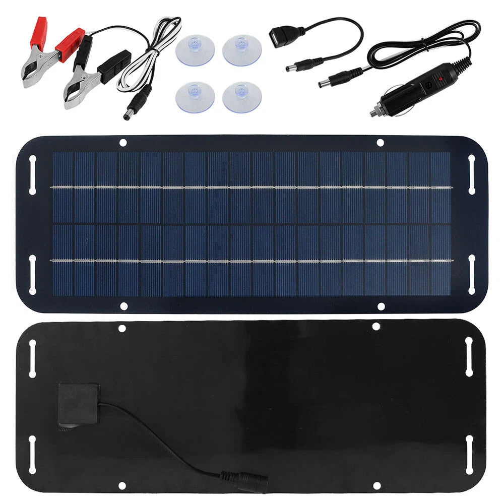 30W Solar Panel 12V Trickle Charger Battery Charger Kit Maintainer Boat Car RV
