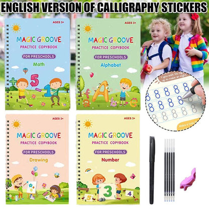 16Pcs Grooved Magic Practice Copybook Set Boys Girls Handwriting Book Practice