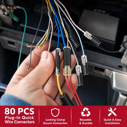 80 PCS Plug-In Quick Wire Connectors, Reusable Clamp Terminal Blocks for Cables