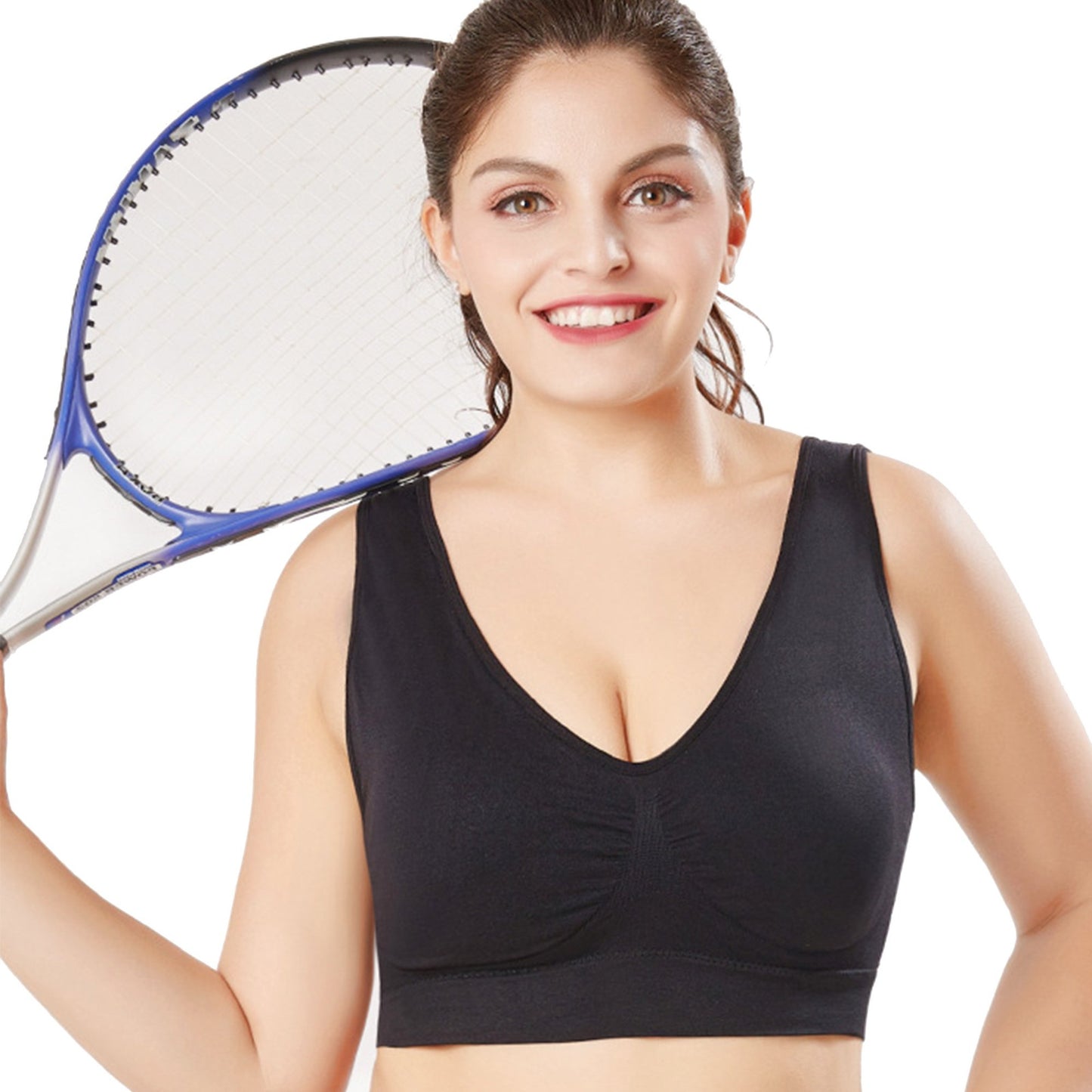 Sport Bras Seamless Wire-Free Light Support Tank Sports Yoga Sleep Bra 3 Pack US