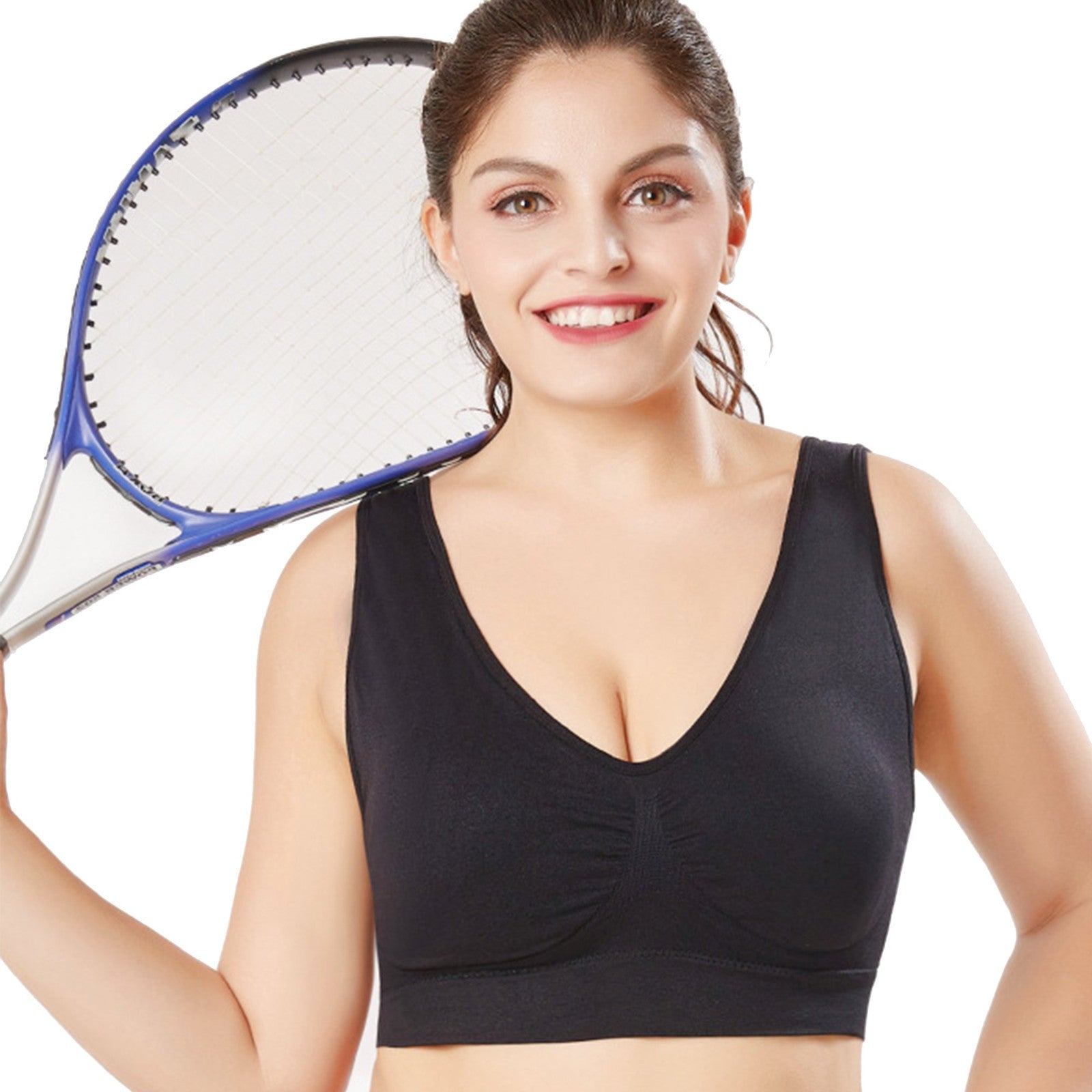 Sport Bras Seamless Wire-Free Light Support Tank Sports Yoga Sleep Bra 3 Pack US