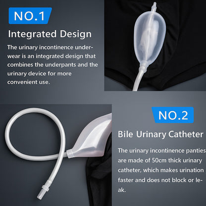 Male Wearable Incontinence Pants Urinal Leg Bag Silicone Urine Funnel Collector