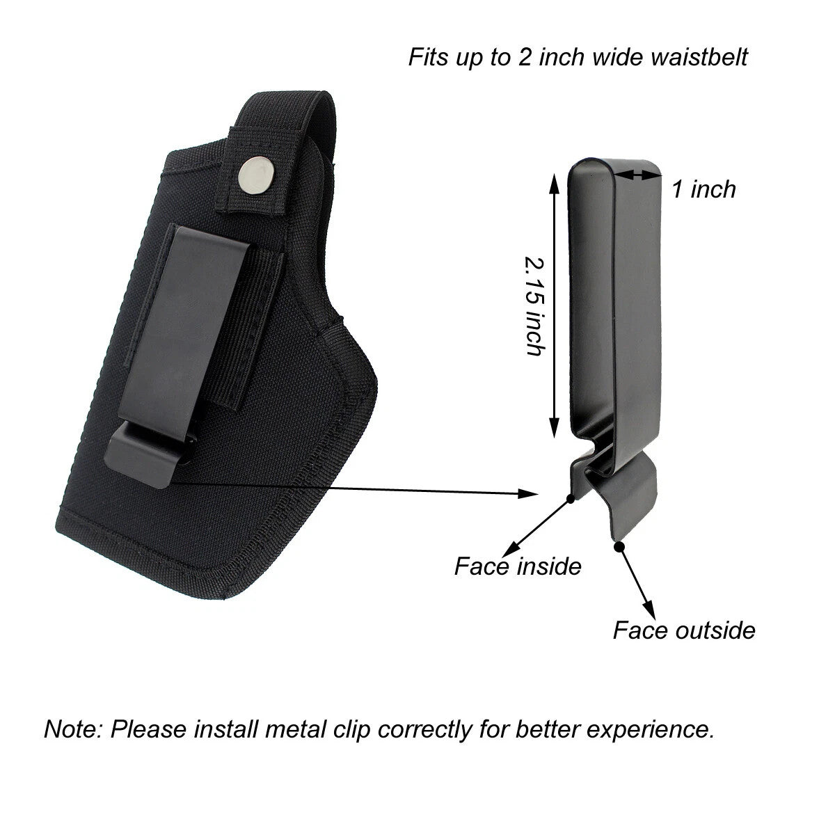 Gun Holster Tactical Concealed Carry Left Right Hand Pistol IWB OWB Universal