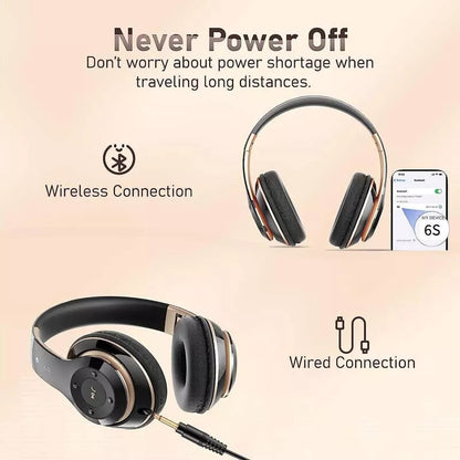 Wireless Headphones Bluetooth Noise Cancelling Stereo Earphones Over Ear Headset