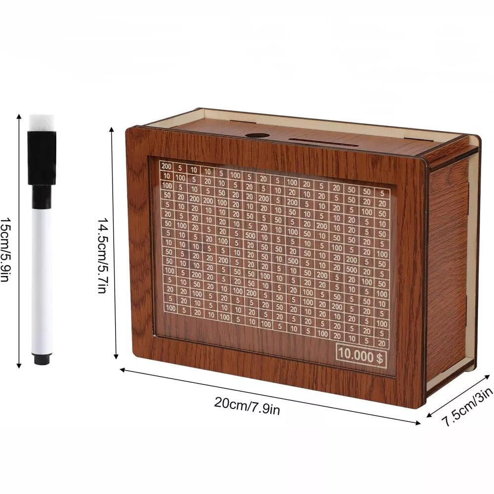 Cash Vault Wooden Savings Box Wooden Cash Saver Money Saving Box With Countdown