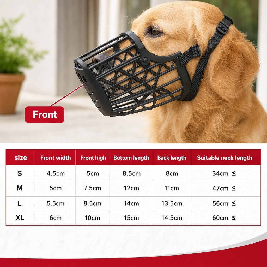 Large Pet Dog Basket Muzzle Mouth Cover Mesh Cage No Barking Biting Chewing USA