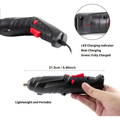 3.6V Cordless Electric Screwdriver Set USB Charging 3Nm Screw Gun With LED Light