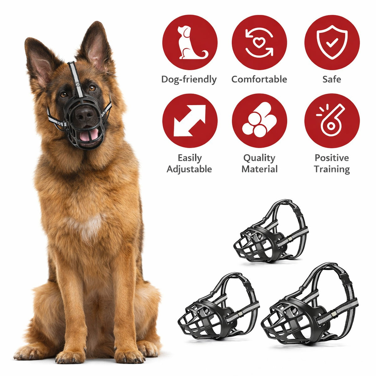Adjustable Dog Muzzle Silicone Breathable Strong Basket Dogs Mouth Muzzles USA