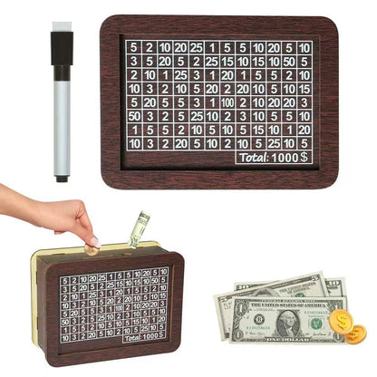 Cash Vault Wooden Savings Box Wooden Cash Saver Money Saving Box With Countdown