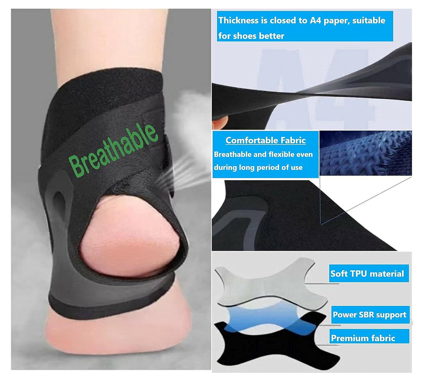 Ankle Brace Support Compression Sleeve Plantar Fasciitis Pain Relief Foot Wrap